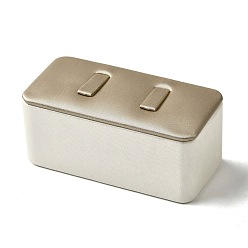 Античный Белый Прямоугольные подставки для колец из искусственной кожи для ювелирных изделий, кольца держатель для органайзера ювелирных изделий, старинный белый, 8.6x4.1x3.85 см