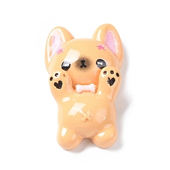 Белый Навахо Непрозрачные кабошоны из смолы, собака, навахо белый, 29x18x7 мм