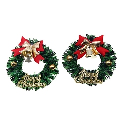 Christmas Wreath Мини-украшение кукольного домика, пластиковые рождественские украшения для дома, Рождественский венок, 60 мм