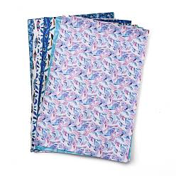 Mixed Color PU Leather Fabric, Garment Accessories, for DIY Crafts, Feather Pattern, Mixed Color, 30x20x0.5cm, 9colors, 1sheet/color, 9sheets/set