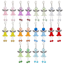 (52) Непрозрачная лаванда 20 шт. 10 цвета ангел АБС пластик искусственный жемчуг и стекло и сплав подвесные украшения, Сплав с застежками когтя омара, разноцветные, 65 мм, 2 шт / цвет