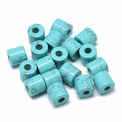 Synthetic Turquoise Synthetic Turquoise Beads, Dyed, Column, 9x9mm, Hole: 3.5mm
