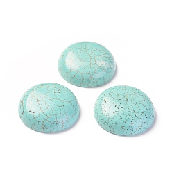 Бирюза Природные кабошонов Говлит, окрашенные, полукруглый, бирюзовые, 35x11 мм