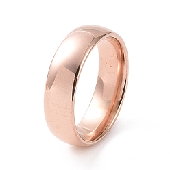 Rose Gold 201 Stainless Steel Plain Band Ring for Women, Rose Gold, Inner Diameter: 17mm