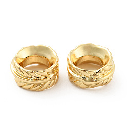 Золотой Spacer бисер латунные, без кадмия и без свинца, перо, золотые, 12x6 мм, отверстие : 6 мм