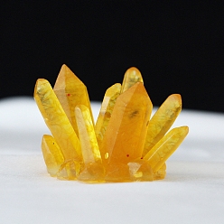 Цитрин Смола друзы дисплей украшение, с натуральной цитриновой крошкой внутри статуэток для украшения домашнего офиса, 60x50 мм