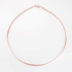 Розовое Золото 304 ожерелья нержавеющей стали, с омаром застежками, розовое золото , 17.7 дюйм (45 см)