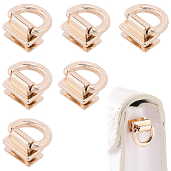 Light Gold 6шт. квадратные застежки-крючки из цинкового сплава с D-образными кольцами, принадлежности для изготовления сумочки своими руками, золотой свет, 18.5 мм