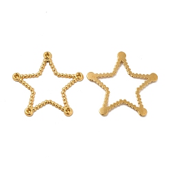 Real 18K Gold Plated Ion Plating(IP) 304 Stainless Steel Linking Ring Rhinestone Settings, Star, Real 18K Gold Plated, Fit for 1.5mm Rhinestone, 23.5x25x1.5mm