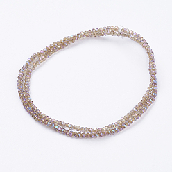 Mixed Color Glass Beads Strands, Faceted, Rondelle, Mixed Style, Mixed Color, 3x2mm, Hole: 0.8mm, about 185~190pcs/strand, 15.5~16 inch(39.3~40.6cm)