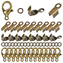Античная Бронза Набор для поиска ювелирных изделий, включая железные складные обжимные концы и наконечники бусин и открытые соединительные кольца, Карабин-лобстер из цинкового сплава, античная бронза, 1620 шт / коробка