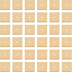 Золотой 304 из нержавеющей стали проставки шарики, квадратный, золотые, 8x8 мм, отверстие : 1 мм, 50 шт / коробка