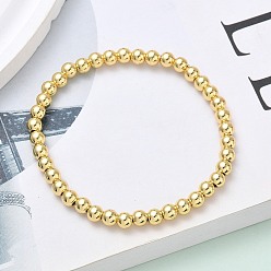 Настоящее золото 18K Латунные круглые бусины эластичные браслеты для мужчин и женщин, стойки покрытие, долговечный, без свинца и без кадмия, реальный 18 k позолоченный, 1/4 дюйм (0.5 см), внутренний диаметр: 1-7/8 дюйм (4.7 см)