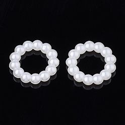 Creamy White ABS Plastic Imitation Pearl Linking Rings, Ring, Creamy White, 14.5x2.5mm