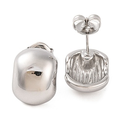 Нержавеющая Сталь Цвет Не тускнеют 304 серьги-гвоздики из нержавеющей стали, овальные, цвет нержавеющей стали, 14x11 мм