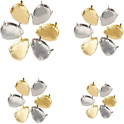 Platinum & Golden 201 Stainless Steel Sew on Prong Settings, Claw Settings for Pointed Back Rhinestone, Teardrop, Platinum & Golden, 13.5x7x3cm, 156pcs/box