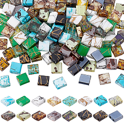 (52) Непрозрачная лаванда 160 шт. 16 стили 2 стеклянный бисер с отверстием, прямоугольные, разноцветные, 5x4.5~5.5x2~2.5 мм, отверстие : 0.5~0.8 мм, 10 шт / стиль