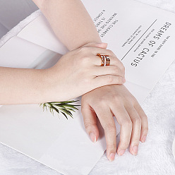 Розовое Золото Римские цифры 304 кольца из нержавеющей стали, хрустальных страз и натуральных ракушек, розовое золото , размер США 11 (20.6 мм)