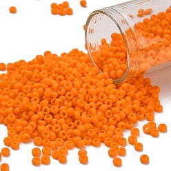 (42DF) Opaque Frost Cantelope Тохо 8/0 круглые бусины, японский бисер, (42 df) непрозрачная морозная кантелопа, 3 мм, отверстие : 1 мм, Около 222 шт / 10 г