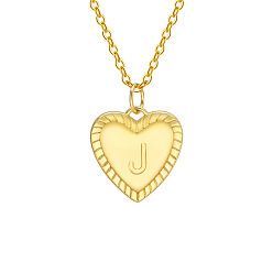 Letter J Золотистый тон латунный кабель цепочка буква сердце кулон ожерелья для женщин, буква J, 15.75 дюйм (40 см)