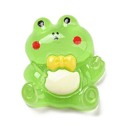 Лягушка Мультяшные прозрачные кабошоны из смолы, животные кабошоны, лягушка, 21x19x7.5 мм