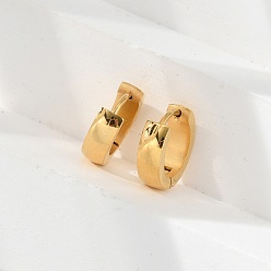 Золотой 304 серьги-кольца из нержавеющей стали с эффектом полировки, ионное покрытие (ip), золотые, 13x4 мм