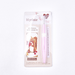 Бледно-Розовый ABS пластиковая перфорационная игла, розовый жемчуг, 155x18x16 мм