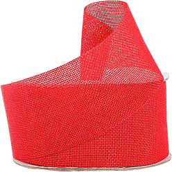 Красный Лента из искусственной ткани из полиэстера, красные, 60 мм, около 20 м / рулон