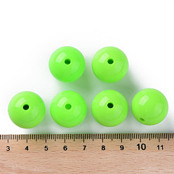 Lime Opaque Acrylic Beads, Round, Lime, 20x19mm, Hole: 3mm, about 111pcs/500g