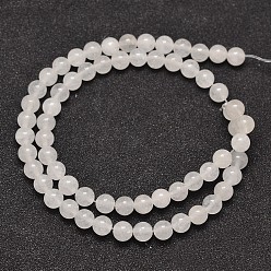 Malaysia Jade Natural Malaysia Jade Bead Strands, Round, 6mm, Hole: 0.8mm, about 64pcs/strand, 15 inch