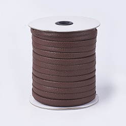 Coconut Brown Flat Imitation Leather Cords, Coconut Brown, 10x2mm, about 50m/roll(54.68yards/roll)
