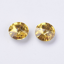 Свет Топаз K 9 горный хрусталь заостренный назад, горный хрусталь Риволи, класс А, с покрытием на задной стороне, конус, светлый топаз, 6x3 мм