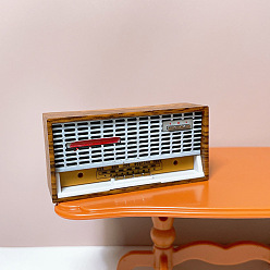 Темно-Золотистый Миниатюрное пластиковое радио, для кукольных аксессуаров, притворяющихся опорными украшениями, темные золотарник, 53.6x18x26 мм