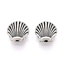 Античное Серебро Бусины из текстурированного сплава в тибетском стиле, формы раковины, без кадмия и без свинца, античное серебро, 8.5x9x4 мм, отверстие : 1~1.4 мм, о: 1123 шт / 1000 г