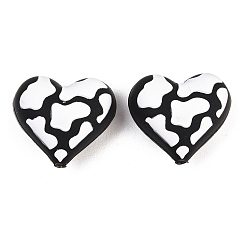 Сердце Силиконовые декоративные бусины в ковбойском стиле, белые, сердце, 23x25.5x15.5 мм, отверстие : 2.5 мм