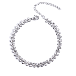 Нержавеющая Сталь Цвет Модные браслеты из нержавеющей стали ссылка, цвет нержавеющей стали, 6-3/4 дюйм (17 см)