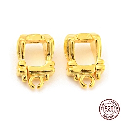 Real 18K Gold Plated 925 Sterling Silver Hinged Pendant Bails, Enhancer Shortener Bails with Loops, Long-Lasting Plated, with 925 Stamp, Real 18K Gold Plated, 7x11x5mm, Hole: 1.2mm