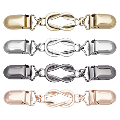 (52) Непрозрачная лаванда 4 шт. 4 цвета ретро-сплавные зажимы для кардигана, зажимы воротника свитера, платья, шали, клипсы для женщин и девочек, узел, разноцветные, 115x19.5x2.5 мм, 1 шт / цвет