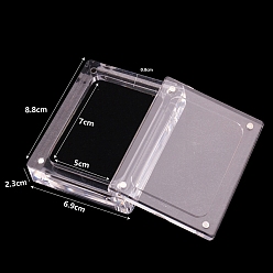 Transparent Transparente Schmuck-Geschenkbox aus Acryl mit Magnetverschlüssen, Rechteck, Transparent, 8.8x6.9x2.3 cm