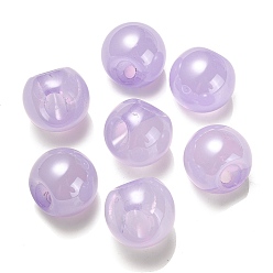 Lilac Opaque Acrylic Beads, Round, Suzumaru Beads, Top Drilled, Lilac, 19x19x19mm, Hole: 3mm