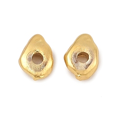 Настоящее золото 18K Латунные бусины, самородки, реальный 18 k позолоченный, 5x4x2 мм, отверстие : 1 мм