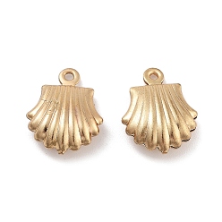 Shell Shape Тема океана 316 хирургические подвески из нержавеющей стали, реальный 18 k позолоченный, формы раковины, 14x11x4.5 мм, отверстие : 1 мм