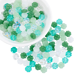 (52) Непрозрачная лаванда 150 шт. 5 цветные стеклянные бусины, окрашенные распылением, имитация нефрита, клевер, разноцветные, 10x10x5 мм, отверстие : 1 мм, 30 шт / цвет