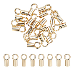 Light Gold Латуни мозг заканчивается, Торцевые крышки, колонка, золотой свет, 6x3x2 мм, отверстие : 1.8 мм, внутренний диаметр: 1.5 мм