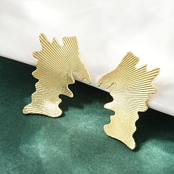 Настоящее золото 18K Латунь серьги, долговечный, без кадмия и без свинца, стойки покрытие, самородки, реальный 18 k позолоченный, 29x20.5 мм