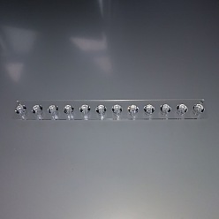 Прозрачный Настенный акриловый держатель для ожерелья, органайзер для украшений с 12 крючками в форме ромба для подвешивания ожерелья, Браслеты, цепи, ключи, прозрачные, 4x34x1.7 см