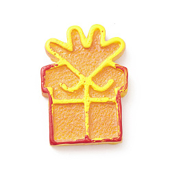 Box Рождественское непрозрачное печенье из смолы и пластика, декодированные кабошоны, песчаный коричневый, коробка, 27.5x19.5x4 мм