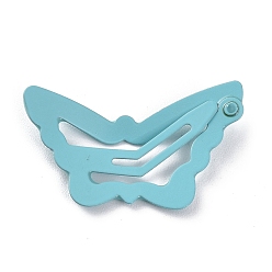 Mixed Color Butterfly Spray Painted Iron Snap Hair Clip for Girls, Mixed Color, 18x30x3mm, 4pcs/card