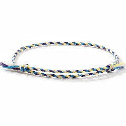 (52) Непрозрачная лаванда Плетеные браслеты из хлопкового шнура в стиле бохо, двухслойные браслеты для женщин, внутренний диаметр: 11 дюйм (28 см)