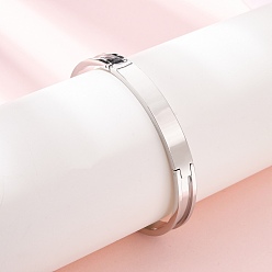 Stainless Steel Color 304 Stainless Steel Grooved Bangle Base, Blank Hinged Cuff Bangles, Leather Inlay Bangle Making, Stainless Steel Color, Inner Diameter: 2.50x2.15 inch(6.35x5.45cm), Slot: 8mm